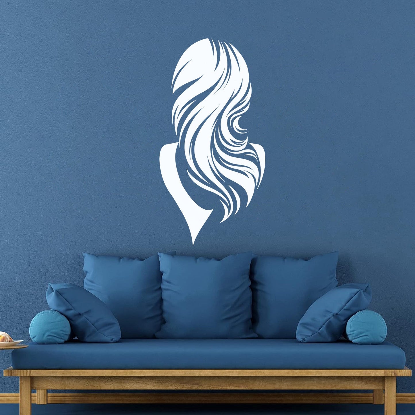 Fine Carving Decals Beautiful Back Woman Long Wavy Hair Girl Removable Without Leaving Glue