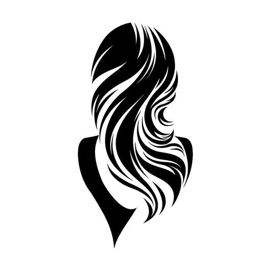 Fine Carving Decals Beautiful Back Woman Long Wavy Hair Girl Removable Without Leaving Glue