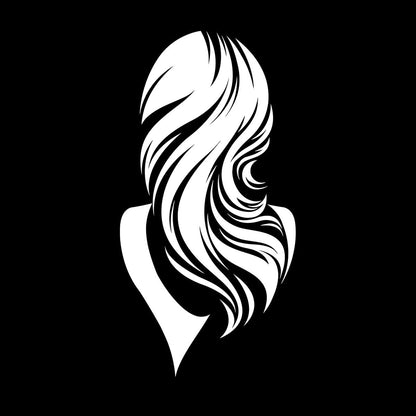 Fine Carving Decals Beautiful Back Woman Long Wavy Hair Girl Removable Without Leaving Glue