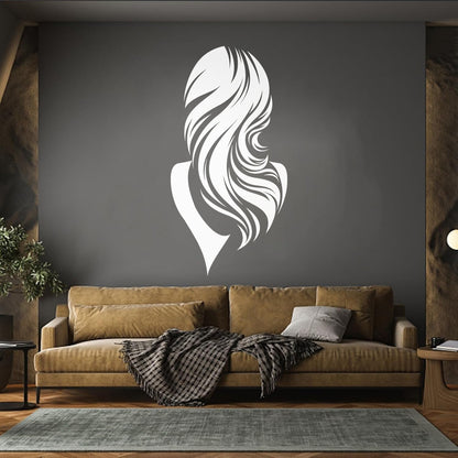 Fine Carving Decals Beautiful Back Woman Long Wavy Hair Girl Removable Without Leaving Glue
