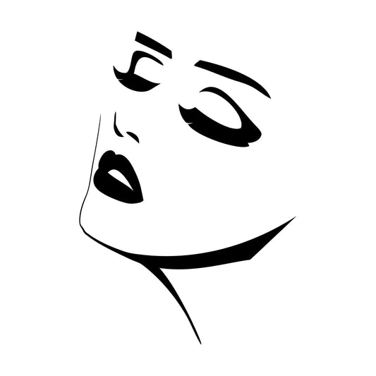 Engraving Stickers Beautiful Face Girl Appeal Woman Lips Do Not Damage The Wall Surface