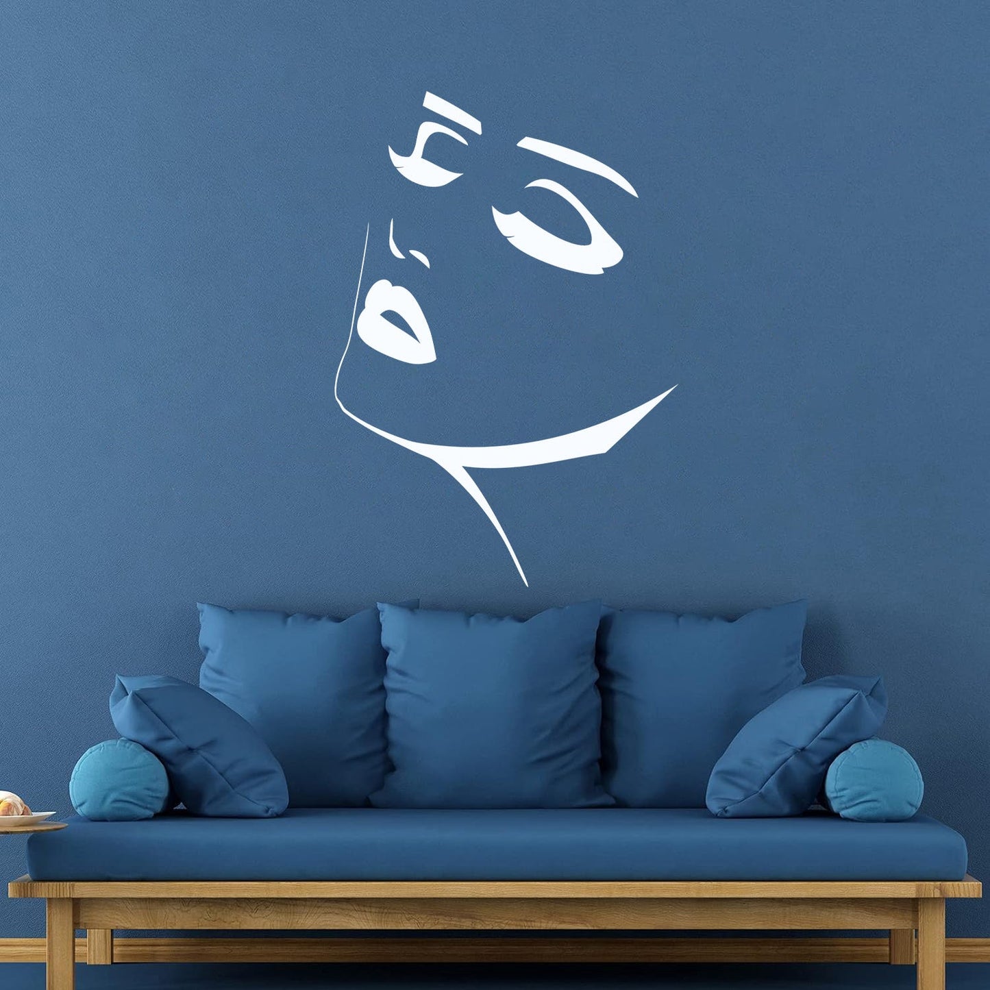 Engraving Stickers Beautiful Face Girl Appeal Woman Lips Do Not Damage The Wall Surface