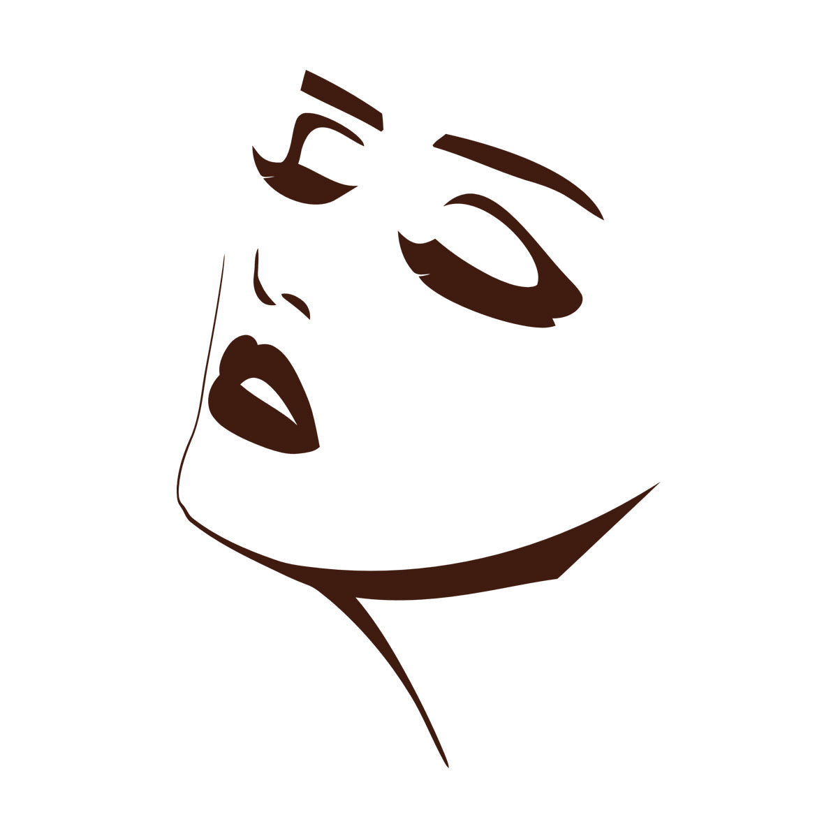 Engraving Stickers Beautiful Face Girl Appeal Woman Lips Do Not Damage The Wall Surface