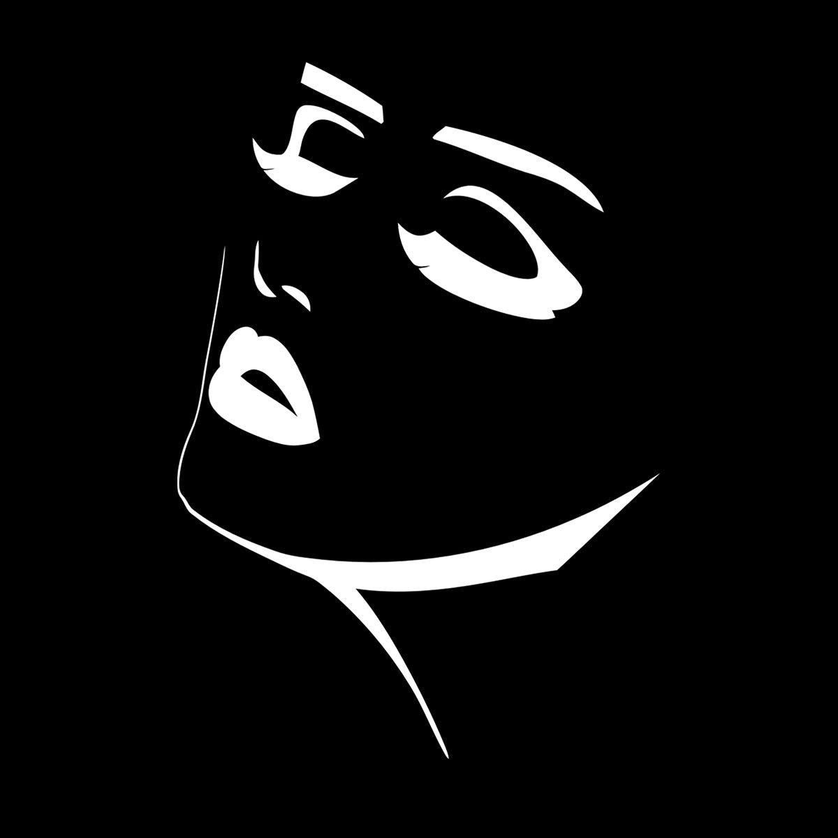 Engraving Stickers Beautiful Face Girl Appeal Woman Lips Do Not Damage The Wall Surface