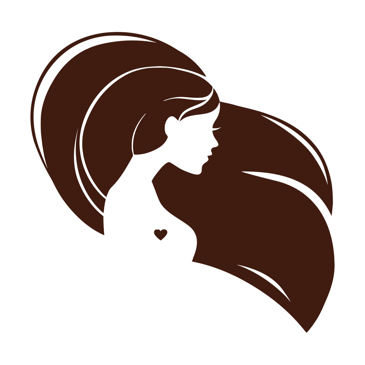 Wall Decals Pvc Beautiful Head Girl Heart Woman Long Hair Equipped With Transfer Film Kit