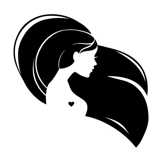 Wall Decals Pvc Beautiful Head Girl Heart Woman Long Hair Equipped With Transfer Film Kit