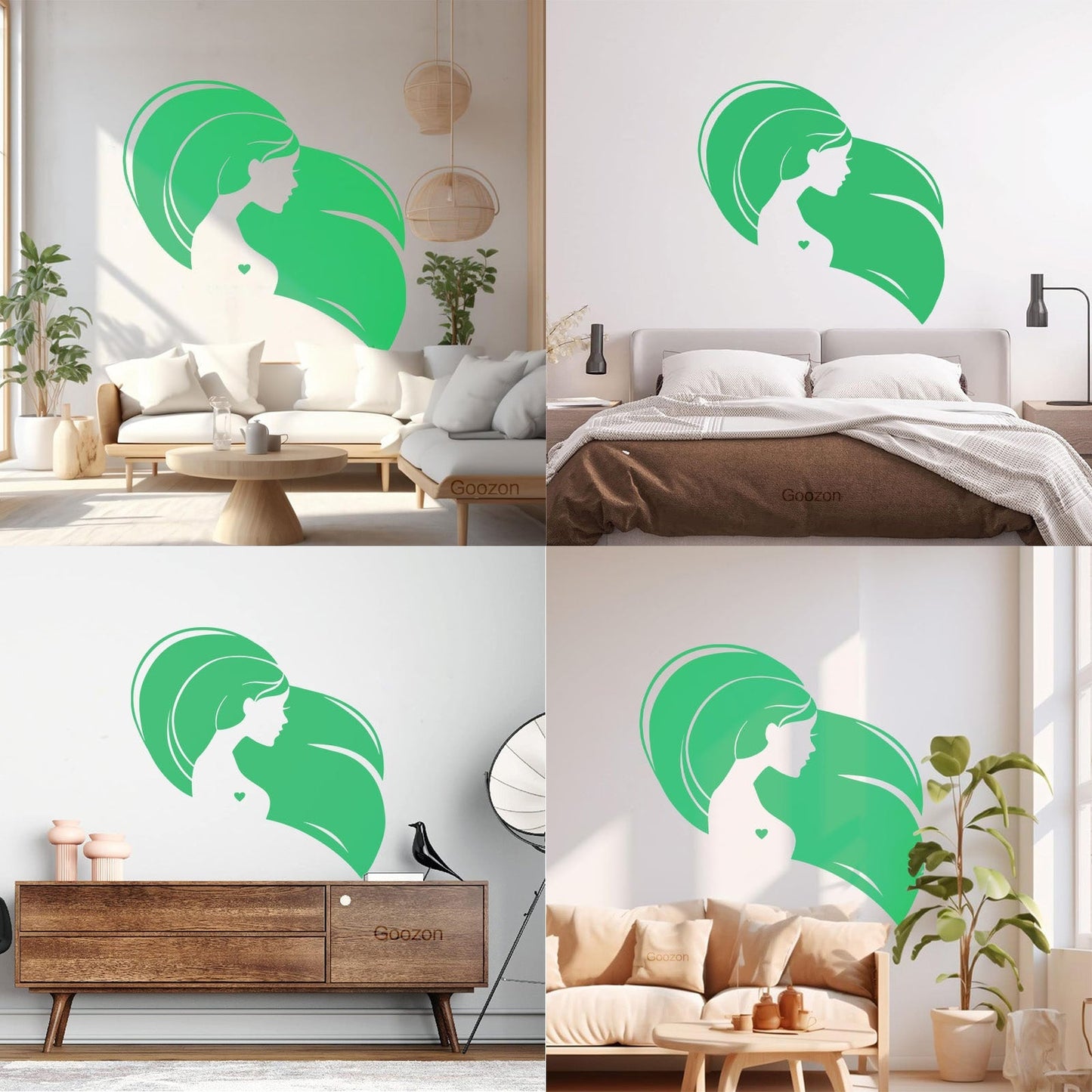 Wall Decals Pvc Beautiful Head Girl Heart Woman Long Hair Equipped With Transfer Film Kit