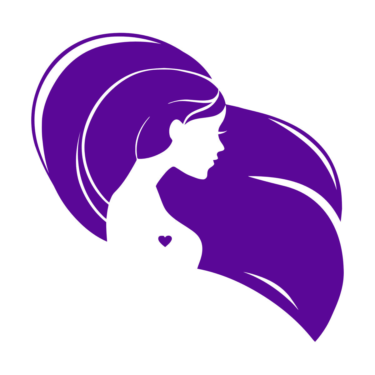 Wall Decals Pvc Beautiful Head Girl Heart Woman Long Hair Equipped With Transfer Film Kit