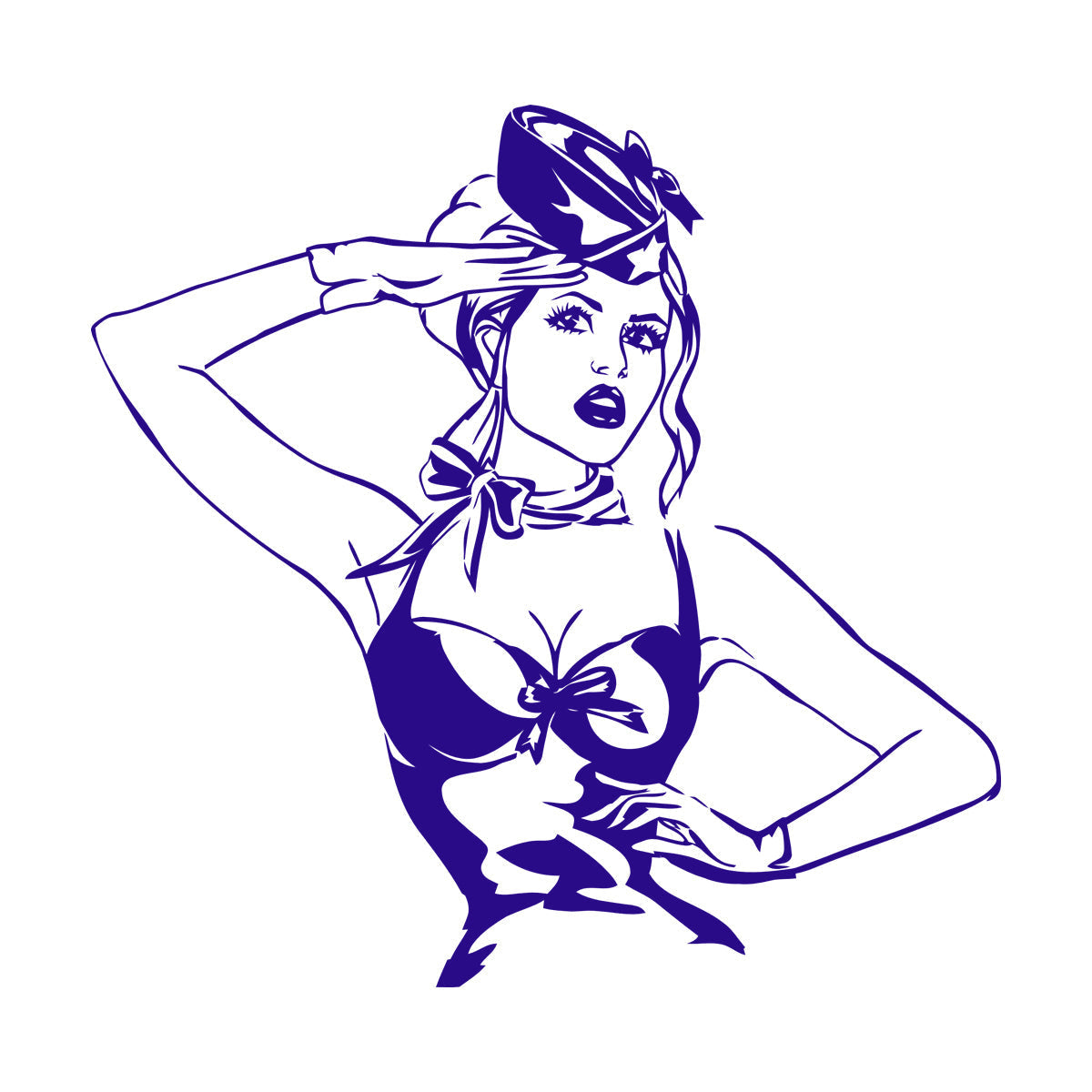 Beautiful Appeal Pin Up Girl Woman Stewardess Vinyl Wall Stickers Multiple Size Options