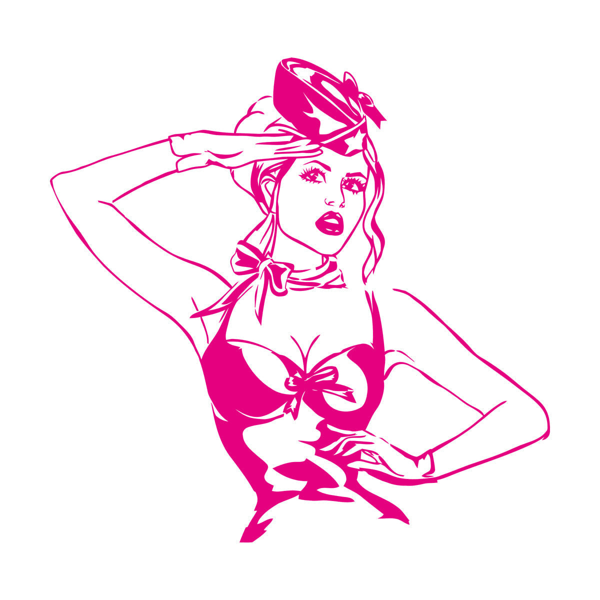 Beautiful Appeal Pin Up Girl Woman Stewardess Vinyl Wall Stickers Multiple Size Options