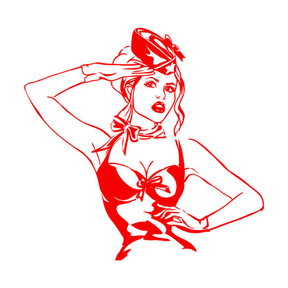 Beautiful Appeal Pin Up Girl Woman Stewardess Vinyl Wall Stickers Multiple Size Options