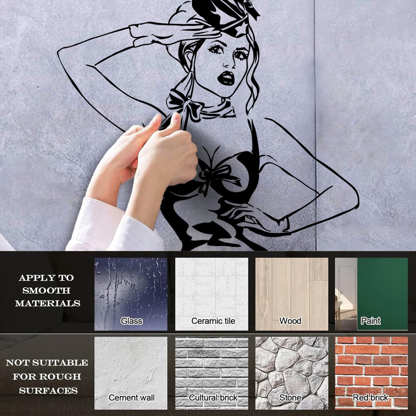 Beautiful Appeal Pin Up Girl Woman Stewardess Vinyl Wall Stickers Multiple Size Options