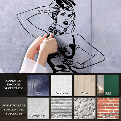 Beautiful Appeal Pin Up Girl Woman Stewardess Vinyl Wall Stickers Multiple Size Options
