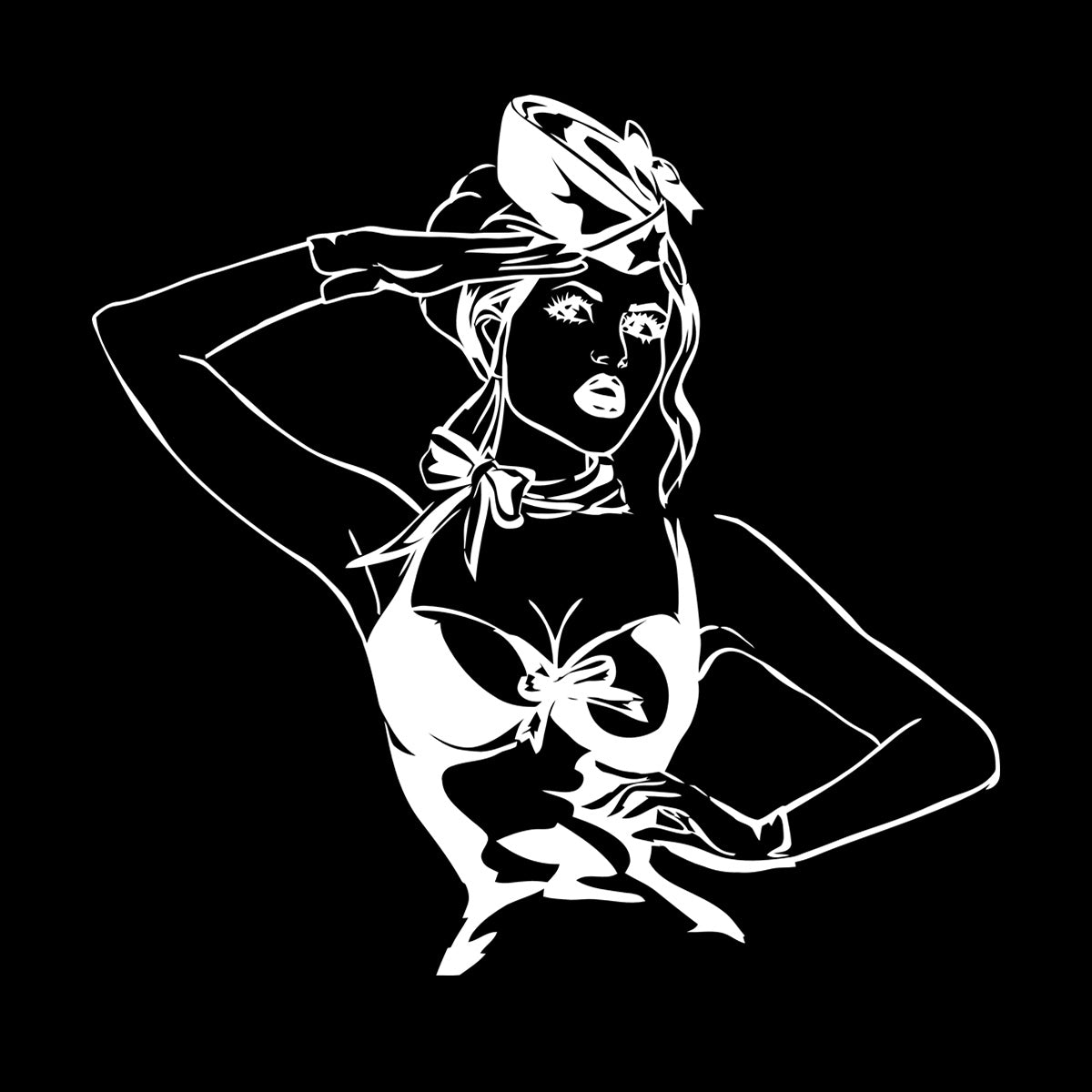 Beautiful Appeal Pin Up Girl Woman Stewardess Vinyl Wall Stickers Multiple Size Options