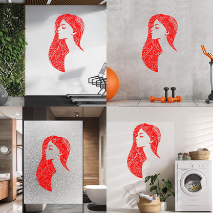 Vinyl Wall Decals Beautiful Woman Abstract Girl Beauty Hair Salon It Won'T Fall Off