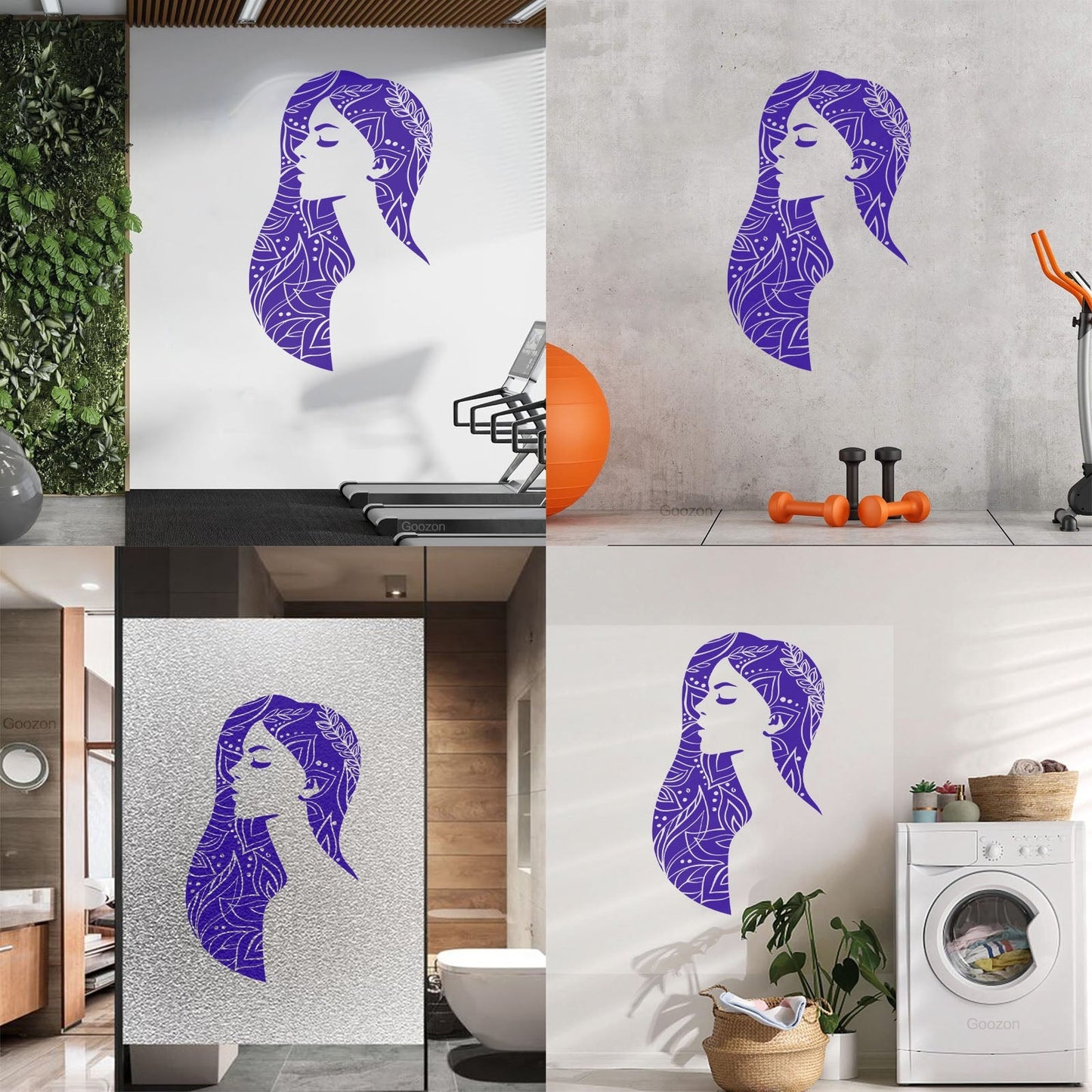 Vinyl Wall Decals Beautiful Woman Abstract Girl Beauty Hair Salon It Won'T Fall Off
