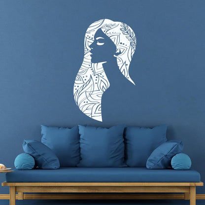 Vinyl Wall Decals Beautiful Woman Abstract Girl Beauty Hair Salon It Won'T Fall Off
