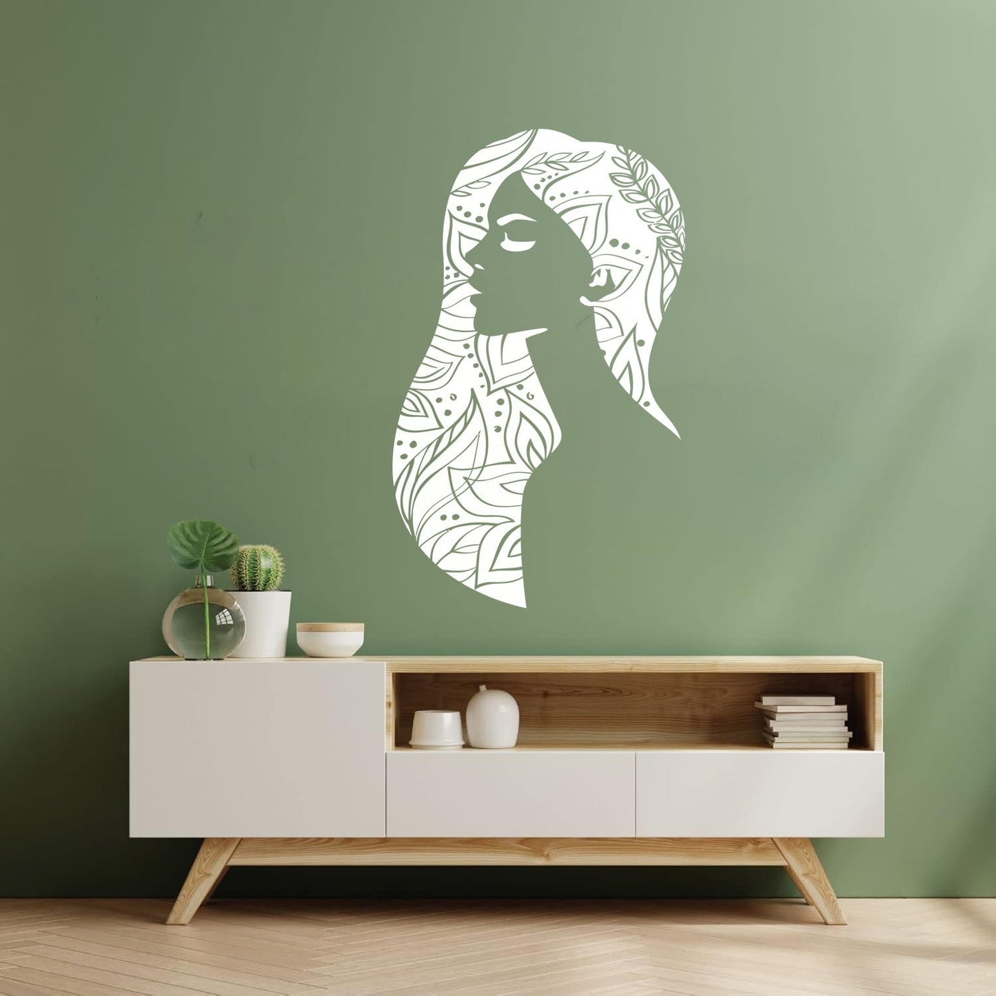 Vinyl Wall Decals Beautiful Woman Abstract Girl Beauty Hair Salon It Won'T Fall Off