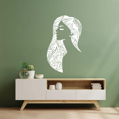 Vinyl Wall Decals Beautiful Woman Abstract Girl Beauty Hair Salon It Won'T Fall Off