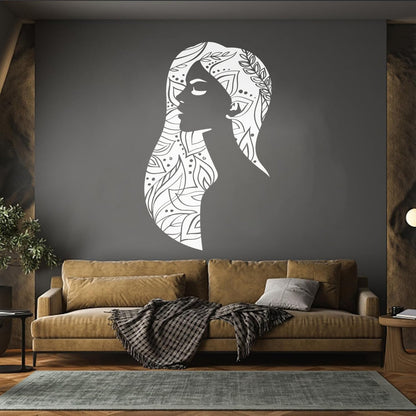 Vinyl Wall Decals Beautiful Woman Abstract Girl Beauty Hair Salon It Won'T Fall Off