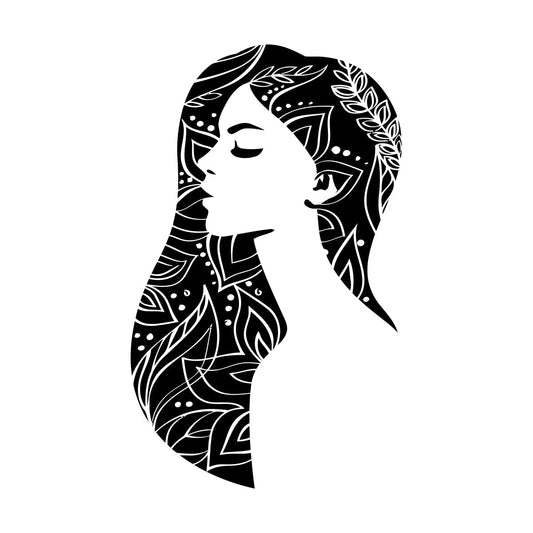 Vinyl Wall Decals Beautiful Woman Abstract Girl Beauty Hair Salon It Won'T Fall Off