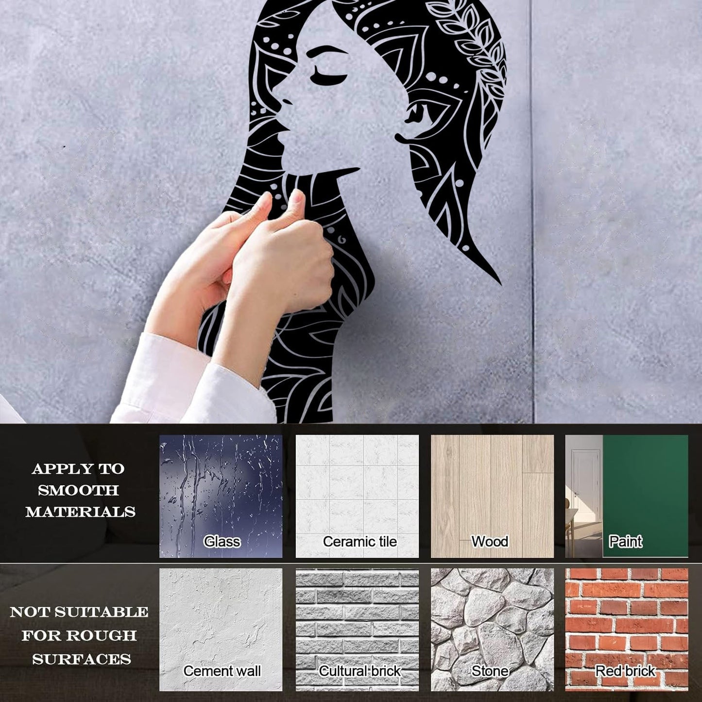 Vinyl Wall Decals Beautiful Woman Abstract Girl Beauty Hair Salon It Won'T Fall Off