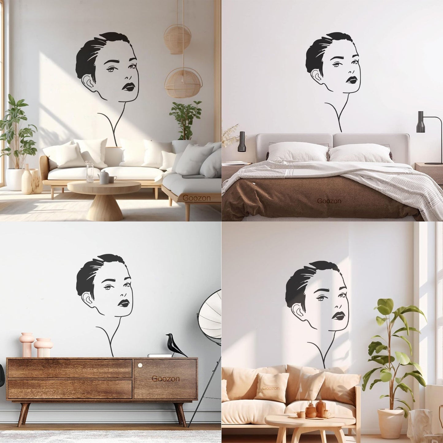 Mural And Wall Vinyl Decal Beautiful Woman Face Girl Lady Make Up Can Modify And Add Information