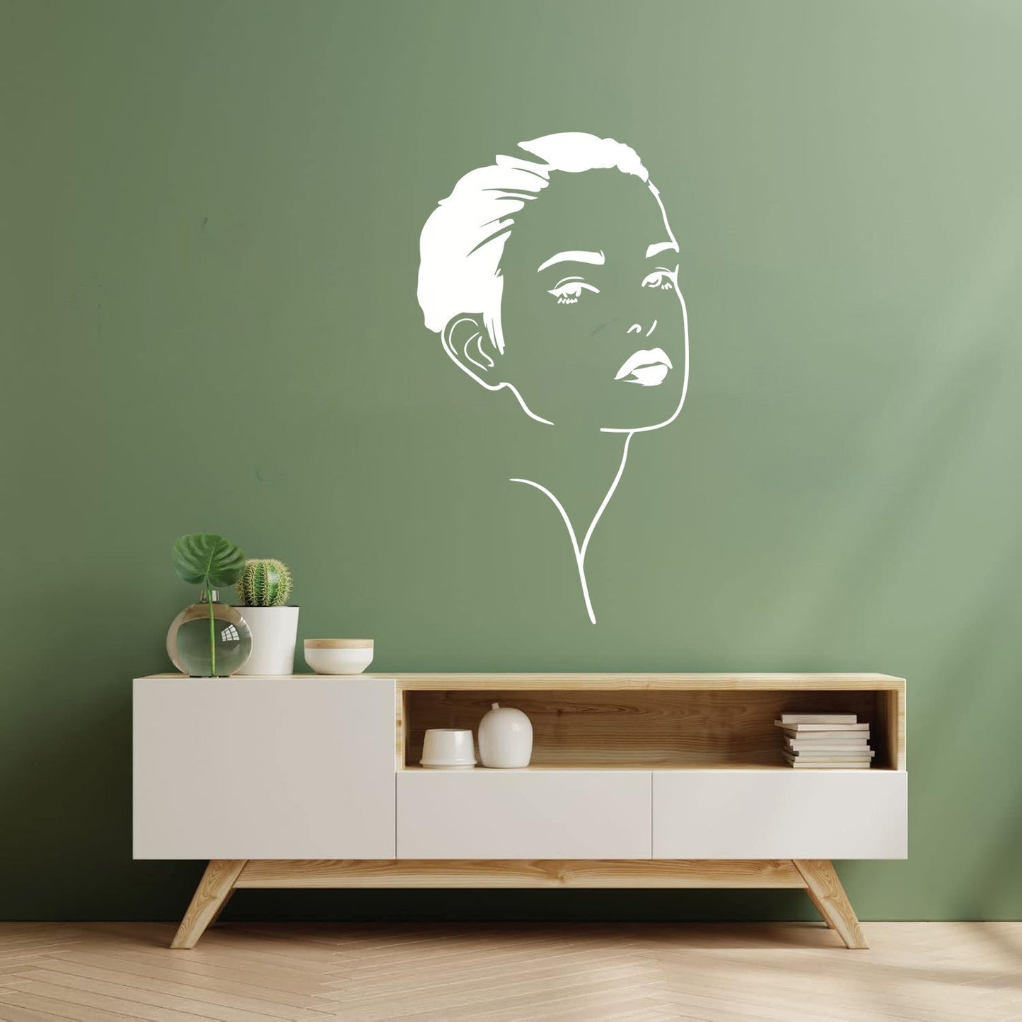 Mural And Wall Vinyl Decal Beautiful Woman Face Girl Lady Make Up Can Modify And Add Information