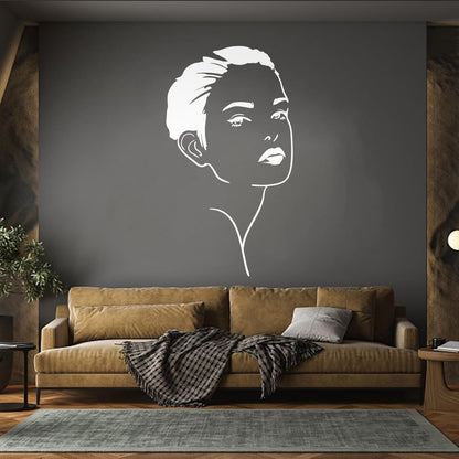 Mural And Wall Vinyl Decal Beautiful Woman Face Girl Lady Make Up Can Modify And Add Information