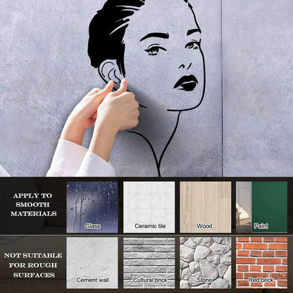 Mural And Wall Vinyl Decal Beautiful Woman Face Girl Lady Make Up Can Modify And Add Information