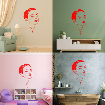Mural And Wall Vinyl Decal Beautiful Woman Face Girl Lady Make Up Can Modify And Add Information
