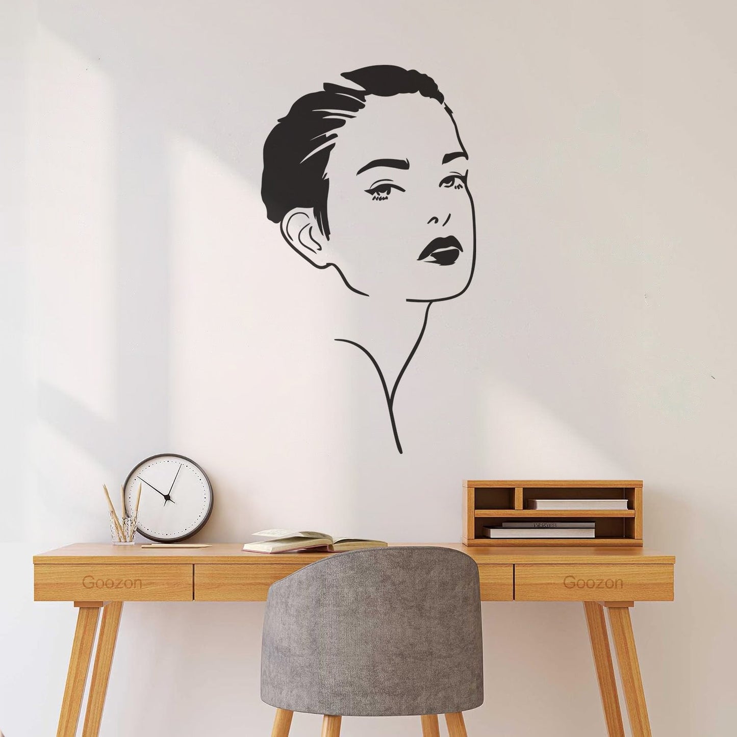 Mural And Wall Vinyl Decal Beautiful Woman Face Girl Lady Make Up Can Modify And Add Information