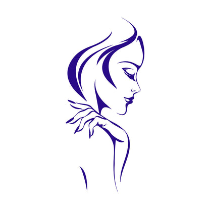 Wall Vinyl Sticker Decor Beautiful Woman Face Makeup Lady Girl Hairstyle Wall Beautification