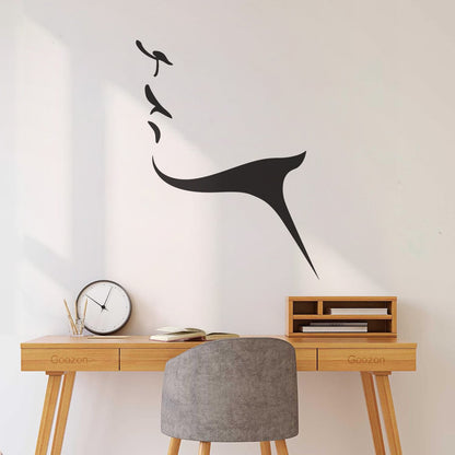 Beautiful Woman Girl Face Lips Neck Fine Carving Stickers Car Body Decoration