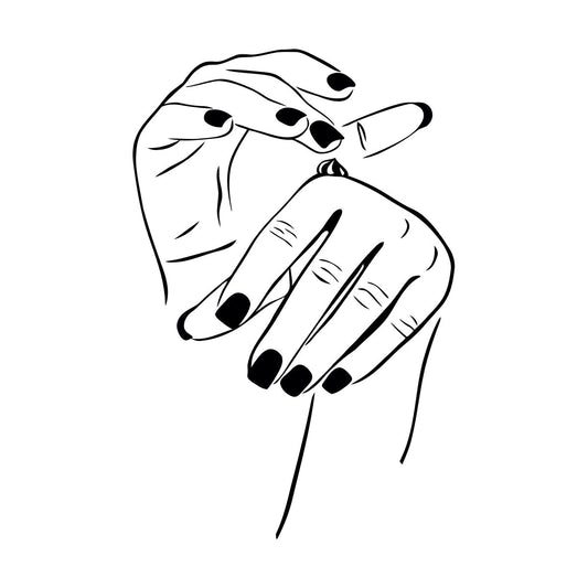 Wall Decals Paster Paper Beauty Salon Cosmetics Hand Woman Girl Multi Color Selection