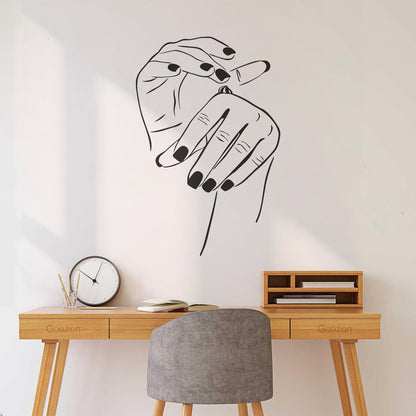 Wall Decals Paster Paper Beauty Salon Cosmetics Hand Woman Girl Multi Color Selection