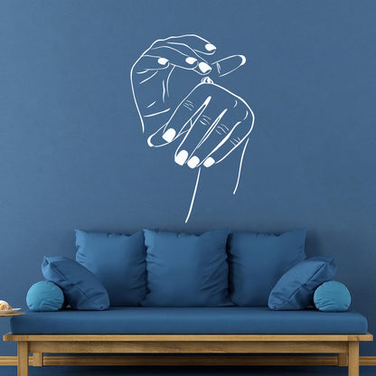 Wall Decals Paster Paper Beauty Salon Cosmetics Hand Woman Girl Multi Color Selection