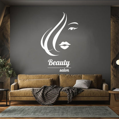 Vinyl Wall Stickers Beauty Salon Hair Spa Hairdresser Woman Girl Equipped With Transfer Film Kit