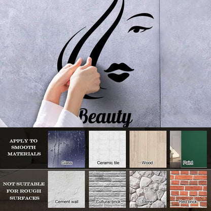 Vinyl Wall Stickers Beauty Salon Hair Spa Hairdresser Woman Girl Equipped With Transfer Film Kit