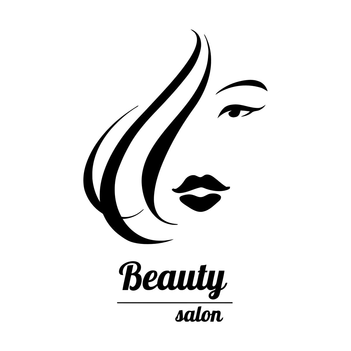 Vinyl Wall Stickers Beauty Salon Hair Spa Hairdresser Woman Girl Equipped With Transfer Film Kit