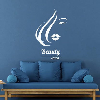Vinyl Wall Stickers Beauty Salon Hair Spa Hairdresser Woman Girl Equipped With Transfer Film Kit