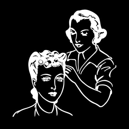 Beauty Salon Hair Spa Woman Stylist Retro Girls Wall Decals Easy Installation