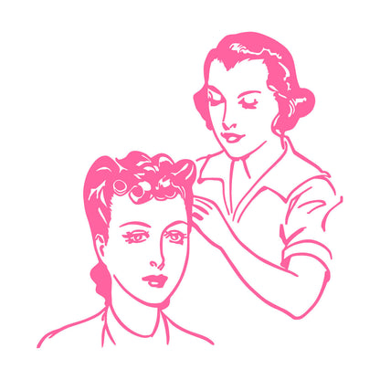 Beauty Salon Hair Spa Woman Stylist Retro Girls Wall Decals Easy Installation