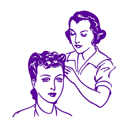 Beauty Salon Hair Spa Woman Stylist Retro Girls Wall Decals Easy Installation