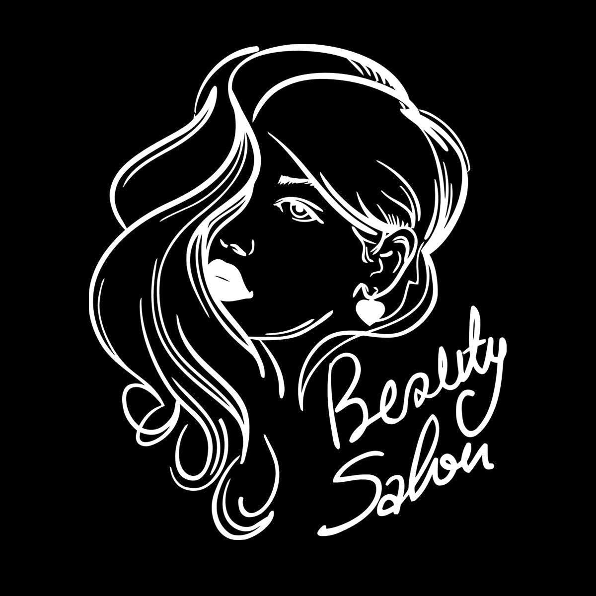 Engraving Decals Beauty Salon Hair Woman Girl Multiple Size Options