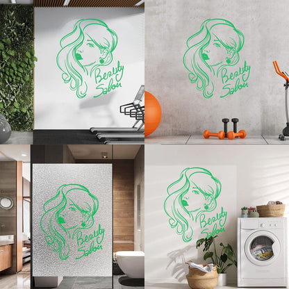 Engraving Decals Beauty Salon Hair Woman Girl Multiple Size Options