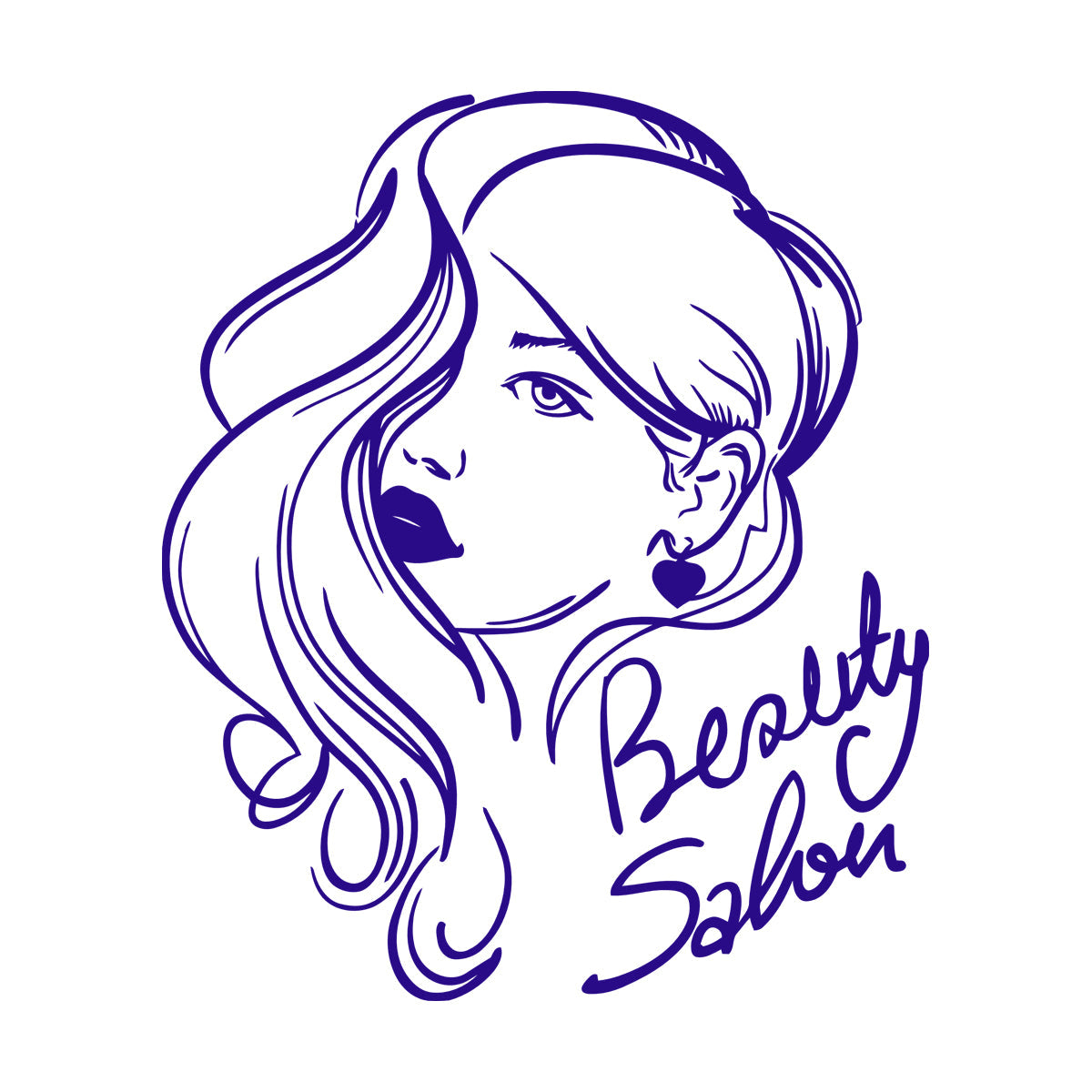 Engraving Decals Beauty Salon Hair Woman Girl Multiple Size Options