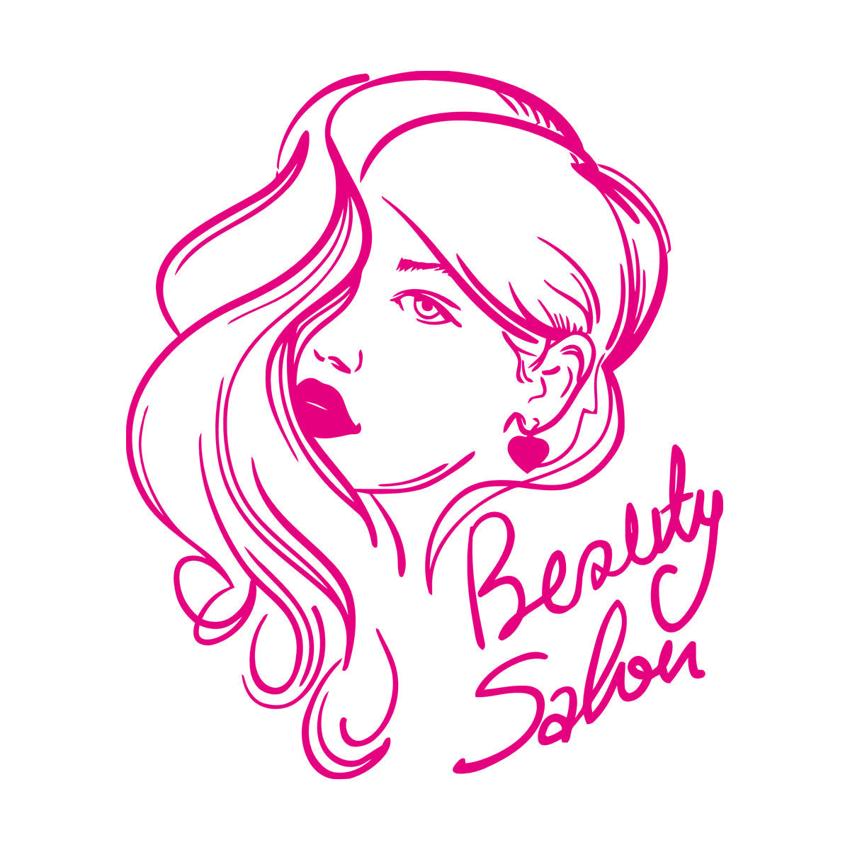 Engraving Decals Beauty Salon Hair Woman Girl Multiple Size Options