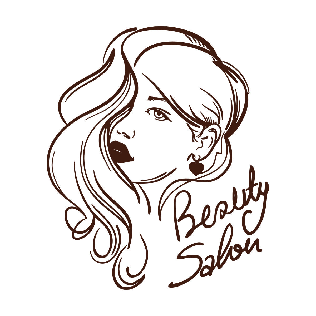 Engraving Decals Beauty Salon Hair Woman Girl Multiple Size Options