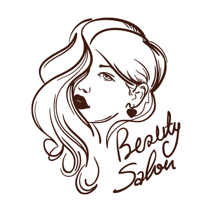 Engraving Decals Beauty Salon Hair Woman Girl Multiple Size Options